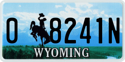 WY license plate 08241N