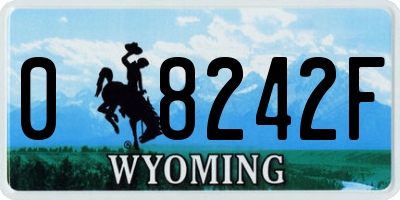WY license plate 08242F