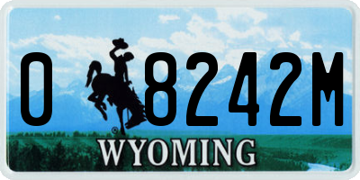WY license plate 08242M