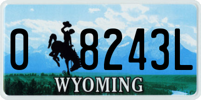 WY license plate 08243L