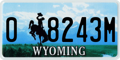 WY license plate 08243M