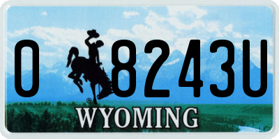 WY license plate 08243U