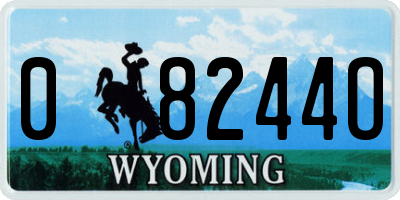 WY license plate 08244O