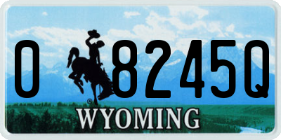 WY license plate 08245Q