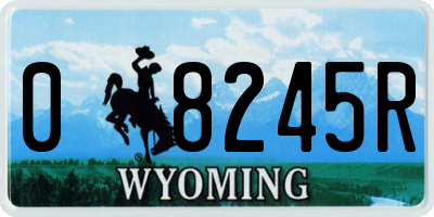 WY license plate 08245R