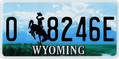 WY license plate 08246E