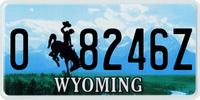 WY license plate 08246Z