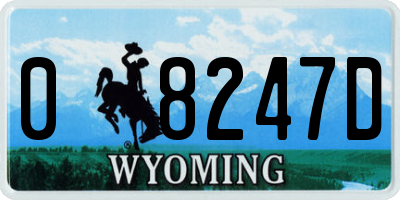 WY license plate 08247D