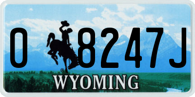 WY license plate 08247J