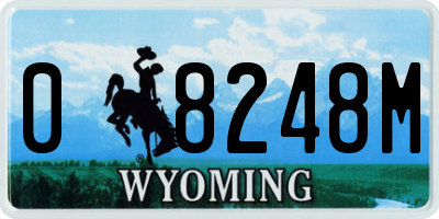 WY license plate 08248M