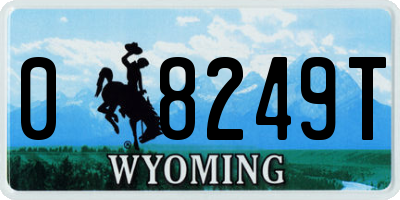 WY license plate 08249T