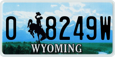 WY license plate 08249W
