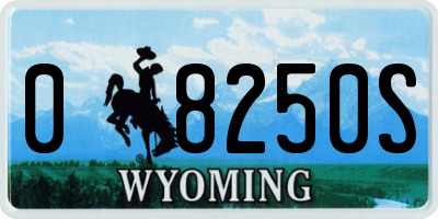 WY license plate 08250S