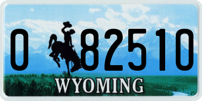 WY license plate 08251O