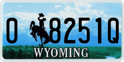 WY license plate 08251Q