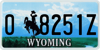 WY license plate 08251Z