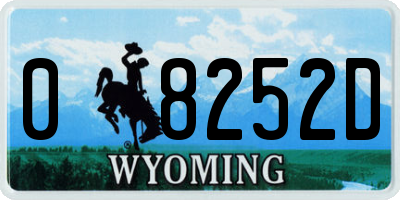 WY license plate 08252D