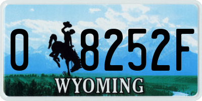 WY license plate 08252F