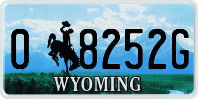 WY license plate 08252G