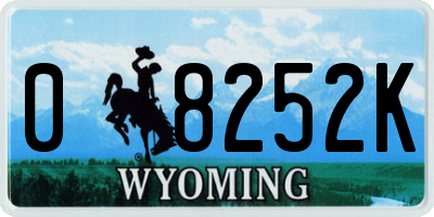 WY license plate 08252K