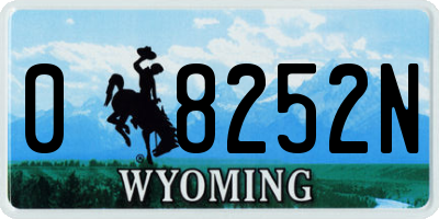 WY license plate 08252N