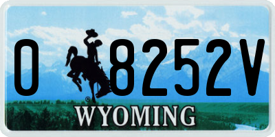 WY license plate 08252V