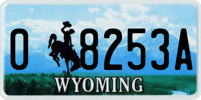 WY license plate 08253A