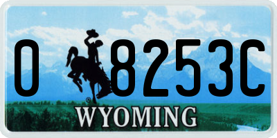 WY license plate 08253C
