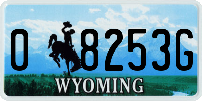 WY license plate 08253G
