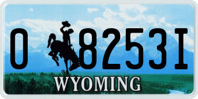 WY license plate 08253I