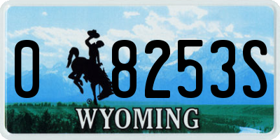 WY license plate 08253S