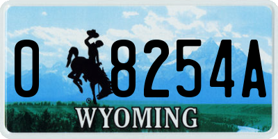 WY license plate 08254A