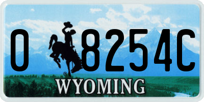 WY license plate 08254C