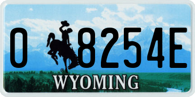 WY license plate 08254E