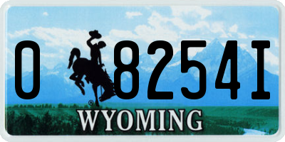 WY license plate 08254I