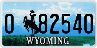 WY license plate 08254O