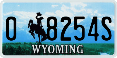 WY license plate 08254S