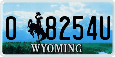 WY license plate 08254U