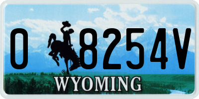 WY license plate 08254V