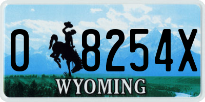 WY license plate 08254X