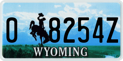 WY license plate 08254Z