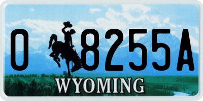 WY license plate 08255A