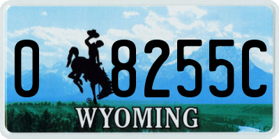 WY license plate 08255C