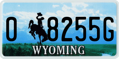 WY license plate 08255G