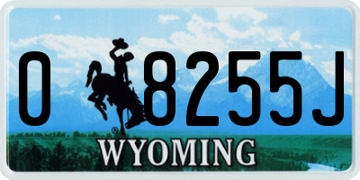 WY license plate 08255J