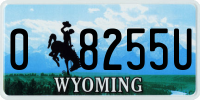 WY license plate 08255U
