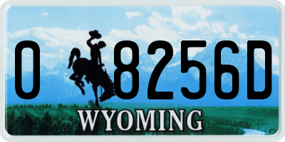 WY license plate 08256D