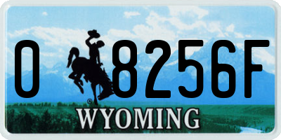 WY license plate 08256F