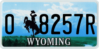 WY license plate 08257R