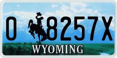 WY license plate 08257X
